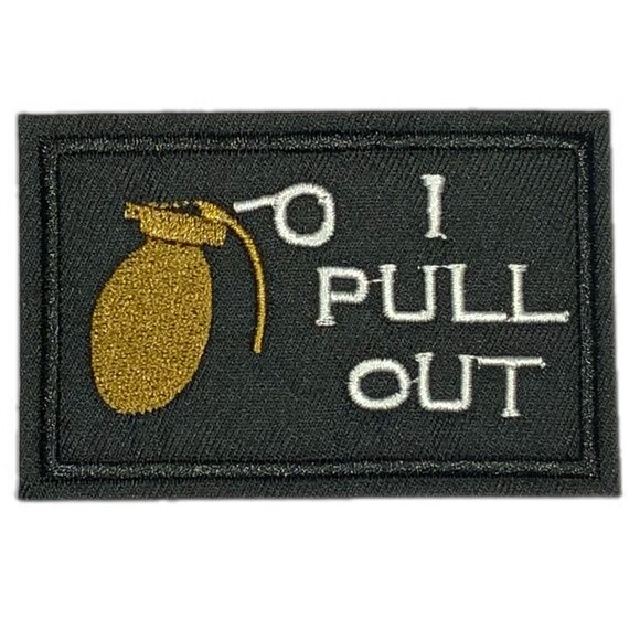 I Pull Out Grenade Embroidered Patch Military Tactical Biker - Picture 1 of 2